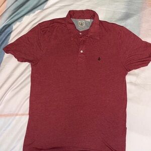 Volcom Men's Polo Shirt in Deep Red Size Large Used